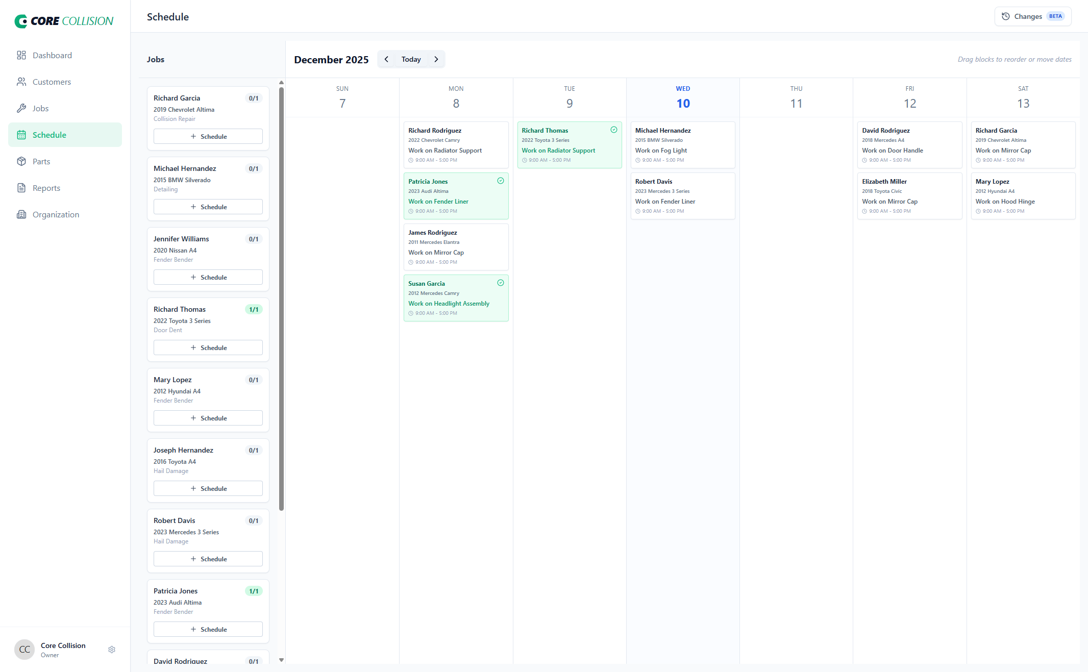 Core Collision Scheduling Interface